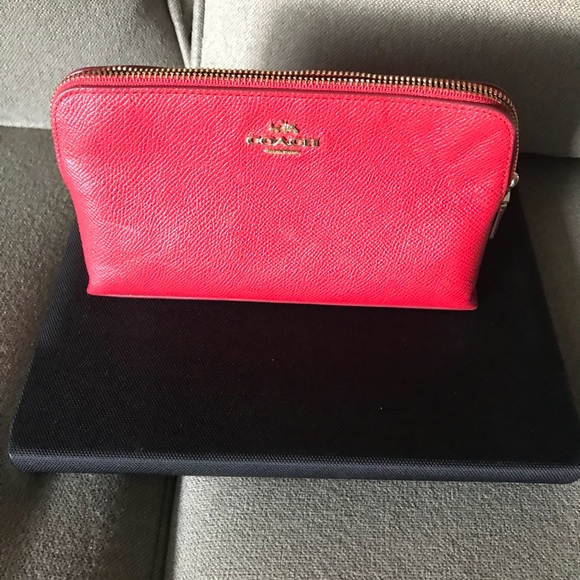 Brand Shot Tokyo Coach Cosmetic Case 17 Silver Hardware 53067